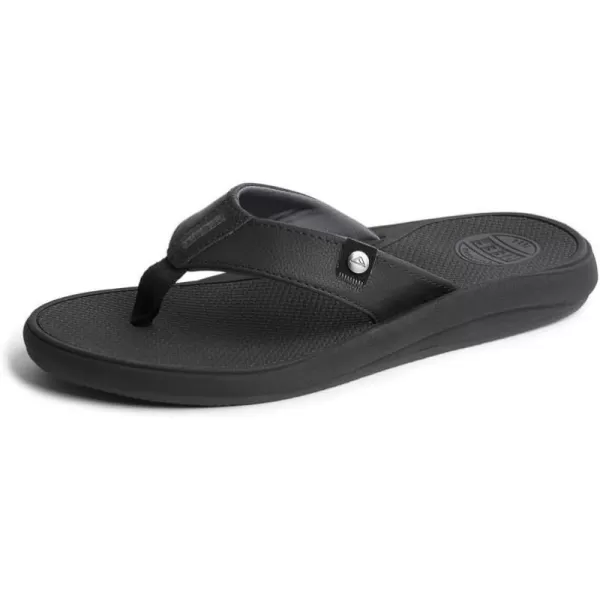 imageREEF Phantom Nias Mens Beach Flip Flop Lightweight ampamp Soft and Supportive Molded FootbedBlackGrey