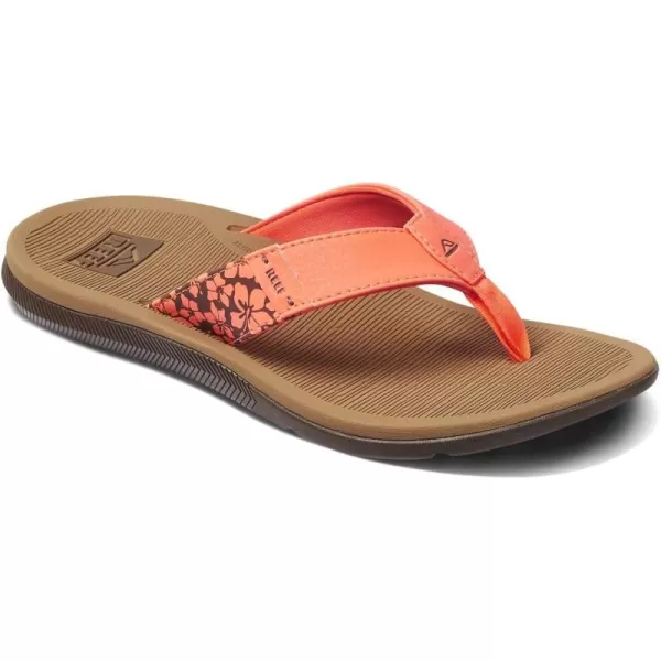 imageREEF Santa Ana Womens Flip Flop Arch Support Water Friendly Non Marking OutsolePoppy Coral