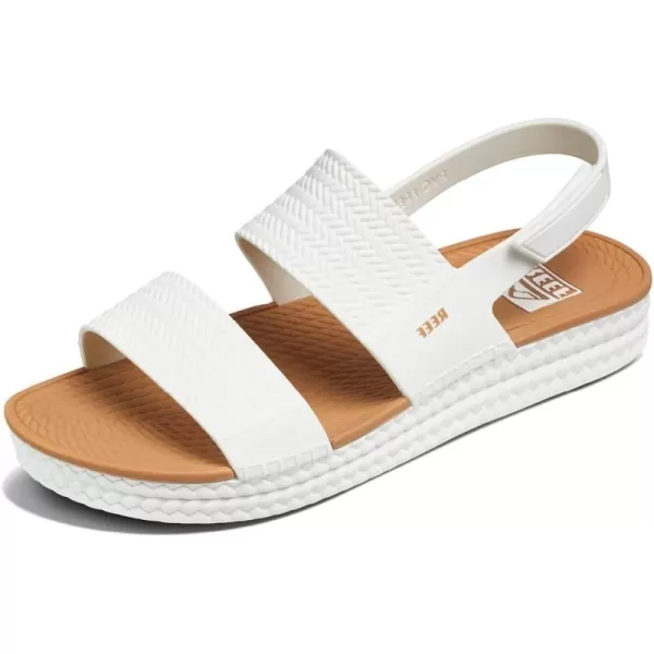 imageREEF Water Vista Womens Platform Sandal Water Friendly Adjustable Velcro StrapWhiteTan