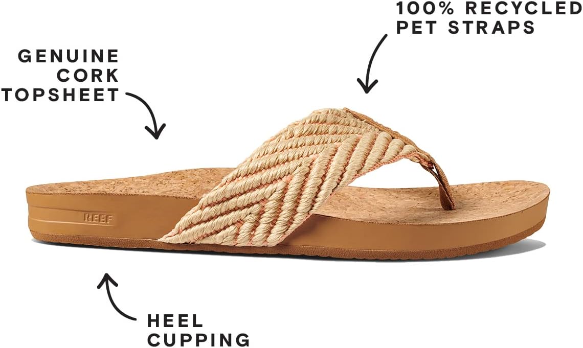 imageReef Womens Cushion Strand SandalVintage Coral