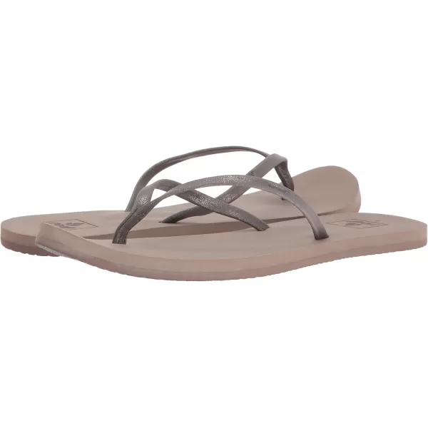 imageREEF Bliss Nights Womens Flip Flop Super Lightweight and Soft Footbed Thin Strap Beach SandalPewter