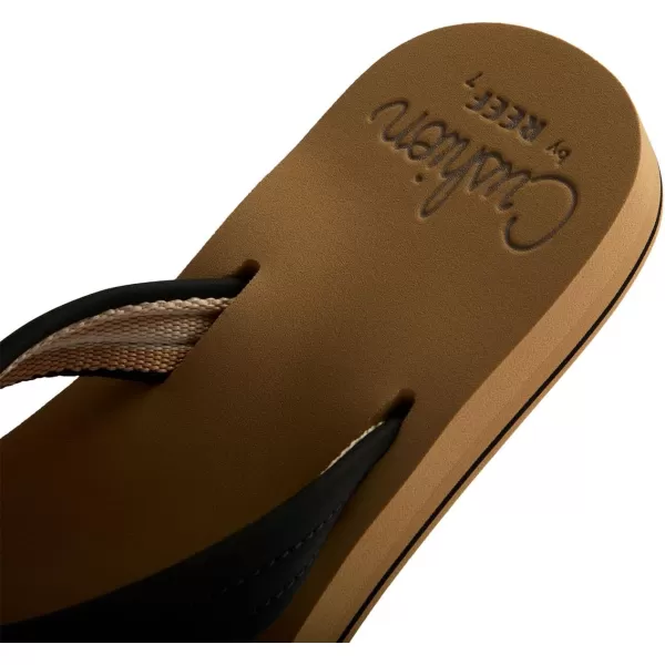 imageREEF Cushion Breeze Womens Flip Flop Ultra Soft Cushion Footbed Arch SupportBlackTan