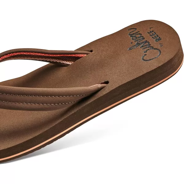 imageREEF Cushion Breeze Womens Flip Flop Ultra Soft Cushion Footbed Arch SupportChocolate