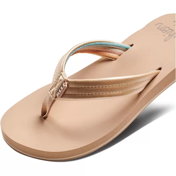 imageREEF Cushion Breeze Womens Flip Flop Ultra Soft Cushion Footbed Arch SupportGolden Hour