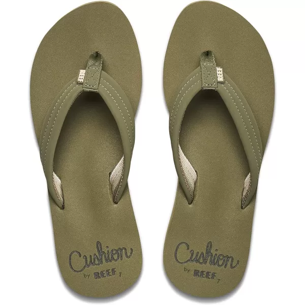 imageREEF Cushion Breeze Womens Flip Flop Ultra Soft Cushion Footbed Arch SupportOlive