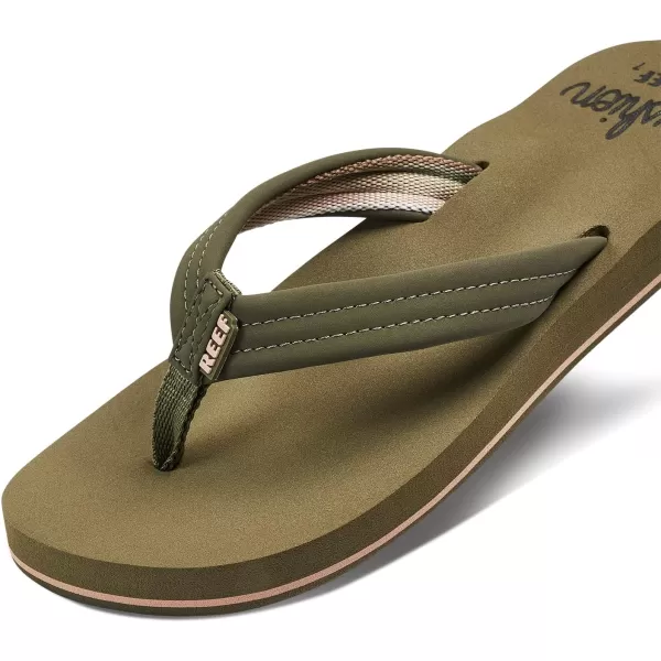 imageREEF Cushion Breeze Womens Flip Flop Ultra Soft Cushion Footbed Arch SupportOlive