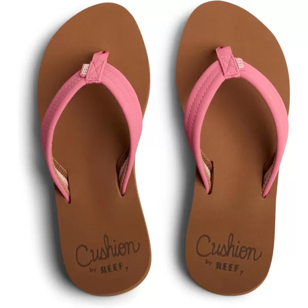 imageREEF Cushion Breeze Womens Flip Flop Ultra Soft Cushion Footbed Arch SupportStrawberry Pink