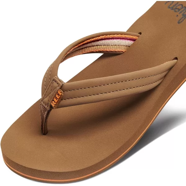 imageREEF Cushion Breeze Womens Flip Flop Ultra Soft Cushion Footbed Arch SupportTanSmoothie