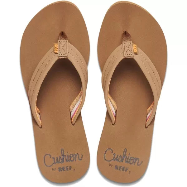 imageREEF Cushion Breeze Womens Flip Flop Ultra Soft Cushion Footbed Arch SupportTanSmoothie