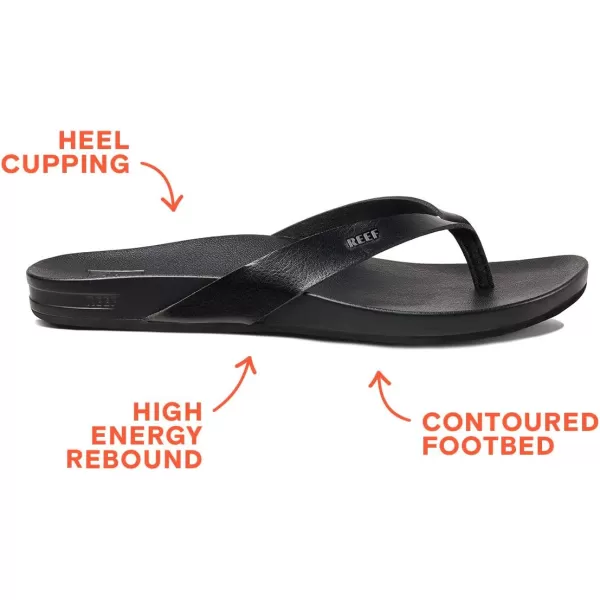 imageREEF Cushion Court Womens Flip Flop Molded Cushion Footbed Arch SupportBlack