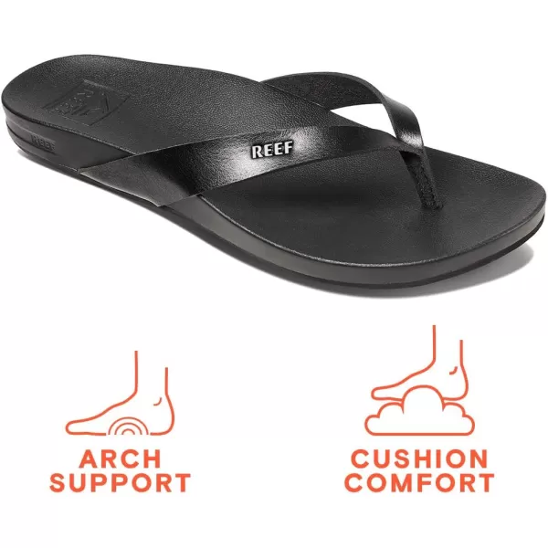 imageREEF Cushion Court Womens Flip Flop Molded Cushion Footbed Arch SupportBlack