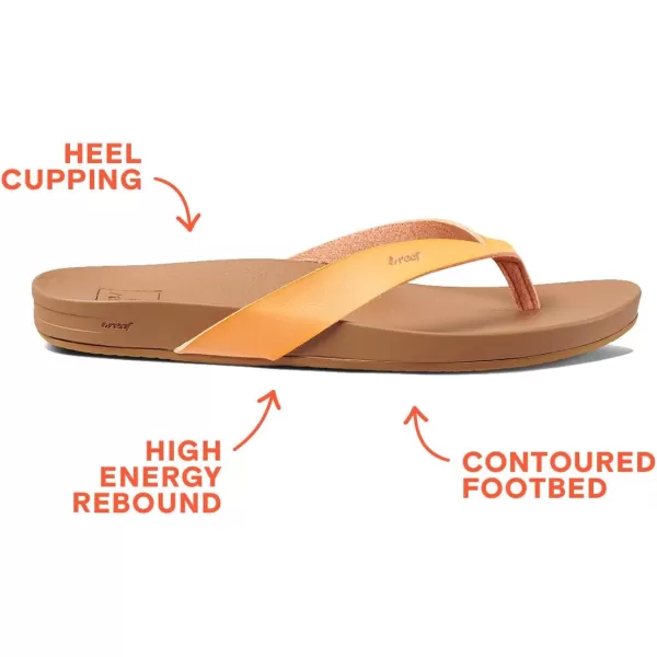 imageREEF Cushion Court Womens Flip Flop Molded Cushion Footbed Arch SupportCantaloupe