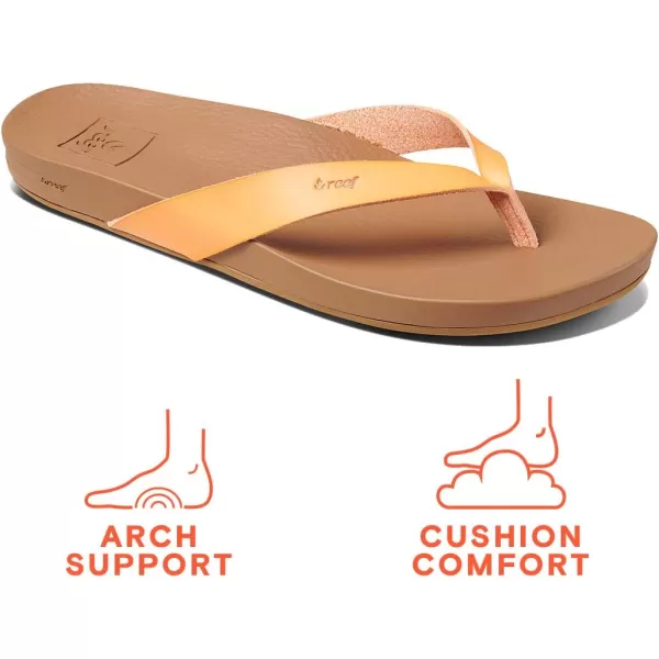 imageREEF Cushion Court Womens Flip Flop Molded Cushion Footbed Arch SupportCantaloupe