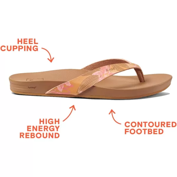 imageREEF Cushion Court Womens Flip Flop Molded Cushion Footbed Arch SupportHibiscus