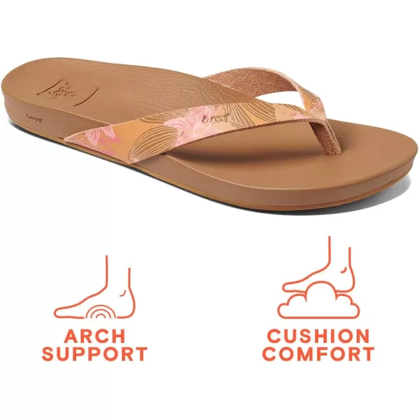 imageREEF Cushion Court Womens Flip Flop Molded Cushion Footbed Arch SupportHibiscus