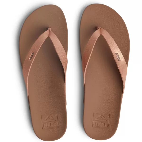 imageREEF Cushion Court Womens Flip Flop Molded Cushion Footbed Arch SupportRose Gold