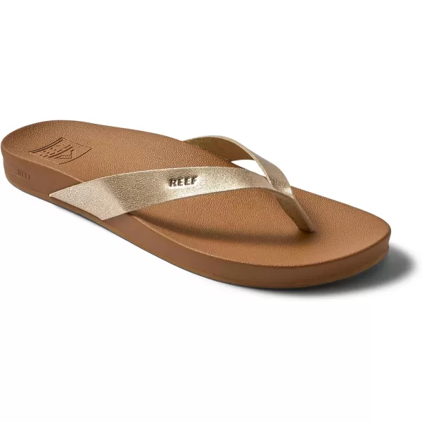 imageREEF Cushion Court Womens Flip Flop Molded Cushion Footbed Arch SupportTanChampagne