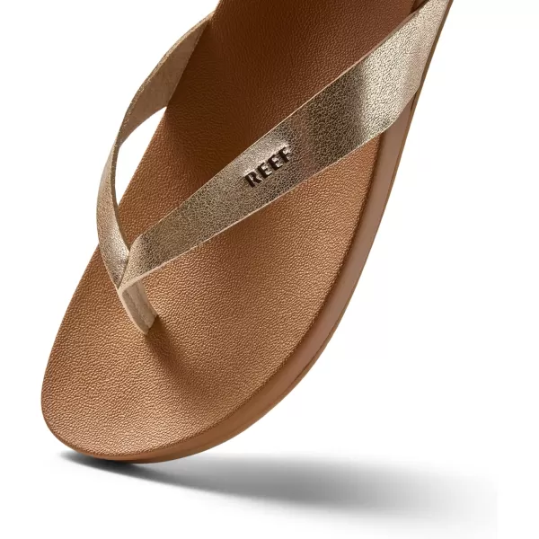 imageREEF Cushion Court Womens Flip Flop Molded Cushion Footbed Arch SupportTanChampagne