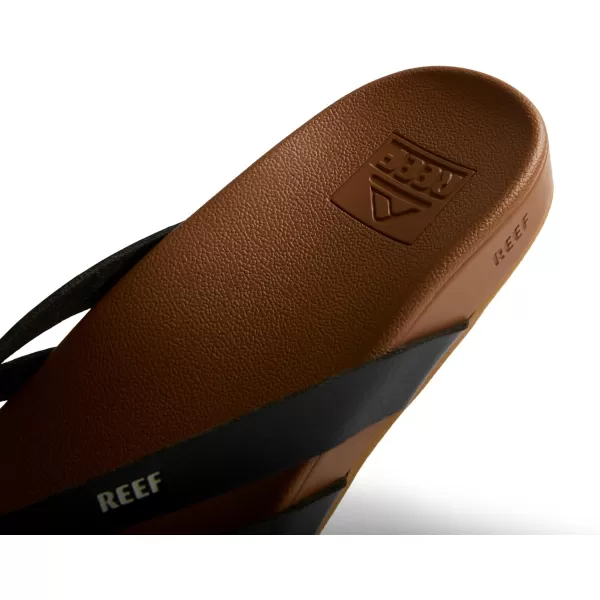 imageREEF Cushion Spring Joy Womens Flip Flop Molded Cushion Footbed Arch SupportBlackTan