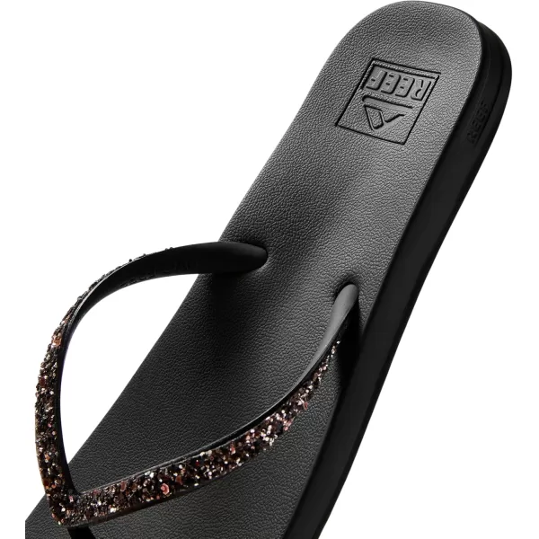 imageREEF Cushion Stargazer Womens Flip Flop Super Lightweight Ultra Soft Cushion FootbedBlackBronze