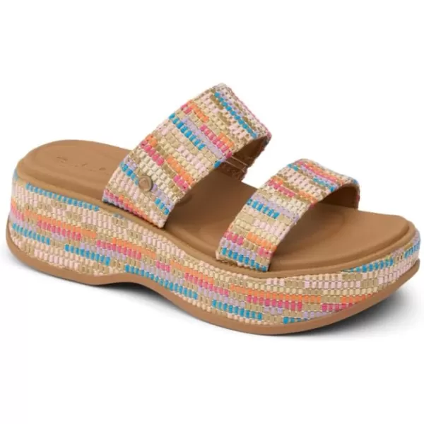imageREEF Lofty Lux Hi Womens Fashion Platform Sandal Soft Molded FootbedBeachy Woven
