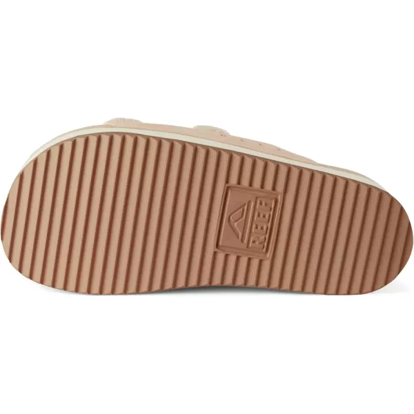 imageREEF Ojai Ciara Womens Platform Slide Cozy Faux Fur Footbed Full Grain LeatherTan