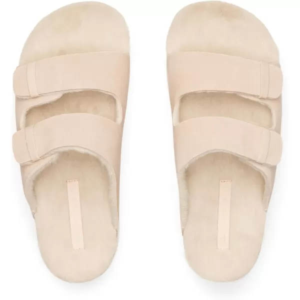 imageREEF Ojai Ciara Womens Platform Slide Cozy Faux Fur Footbed Full Grain LeatherTan