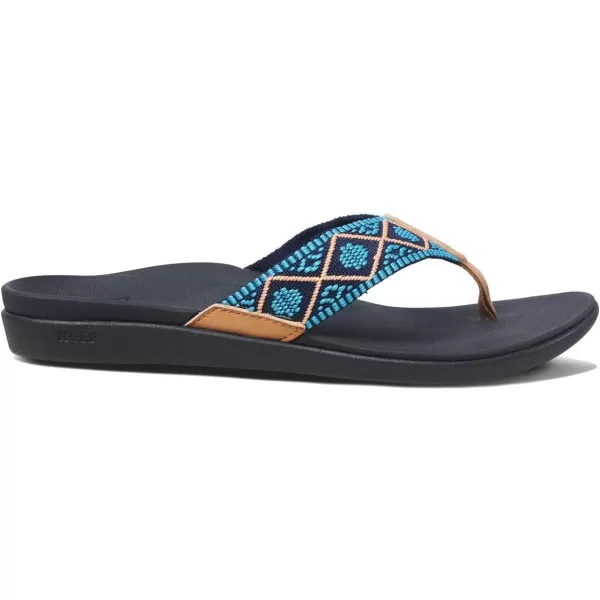 imageREEF Ortho Woven Womens Flip Flop Arch Support and Soft Cushion FootbedAqua
