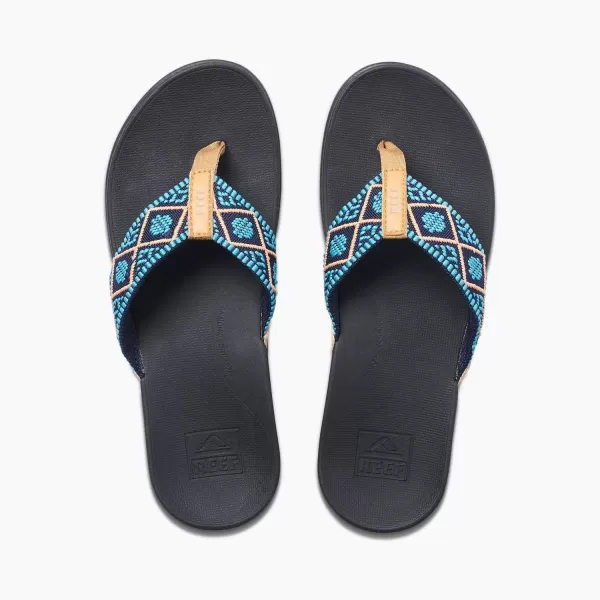 imageREEF Ortho Woven Womens Flip Flop Arch Support and Soft Cushion FootbedAqua