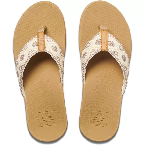 imageREEF Ortho Woven Womens Flip Flop Arch Support and Soft Cushion FootbedVintage White