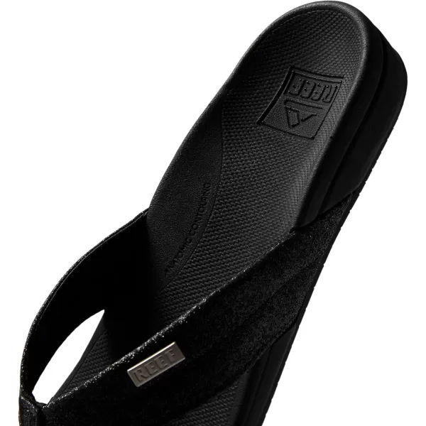 imageREEF OrthoSpring Womens Flip Flop Arch Support and Soft Cushion FootbedBlackBlack Glitter