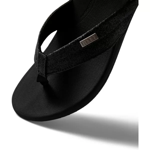 imageREEF OrthoSpring Womens Flip Flop Arch Support and Soft Cushion FootbedBlackBlack Glitter