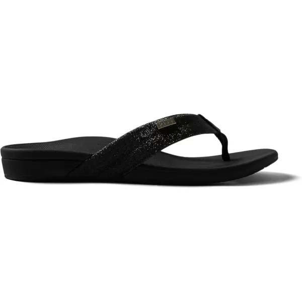 imageREEF OrthoSpring Womens Flip Flop Arch Support and Soft Cushion FootbedBlackBlack Glitter
