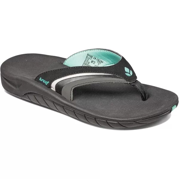 imageREEF Slap Womens Beach Flip Flop Arch Support Durable Outsole Water FriendlyBlackBlackAqua