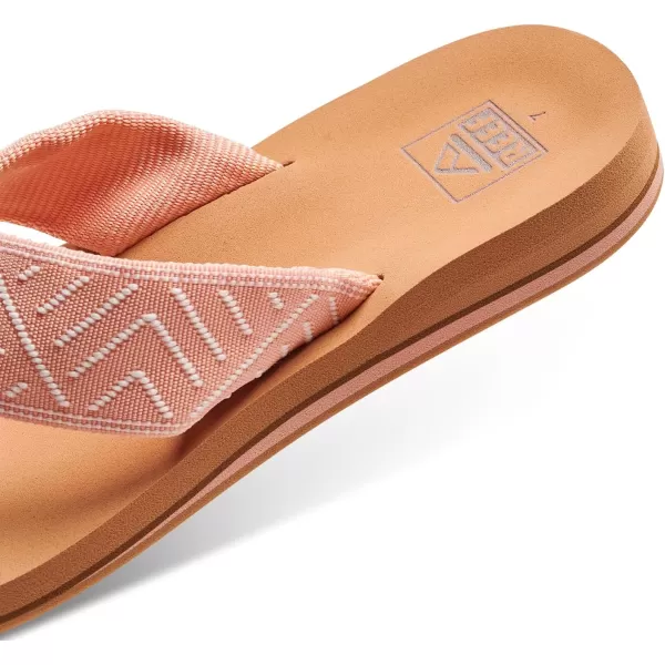 imageREEF Spring Woven Womens Beach Flip Flop Soft Woven Strap ampamp Cushion FootbedPeach Parfait