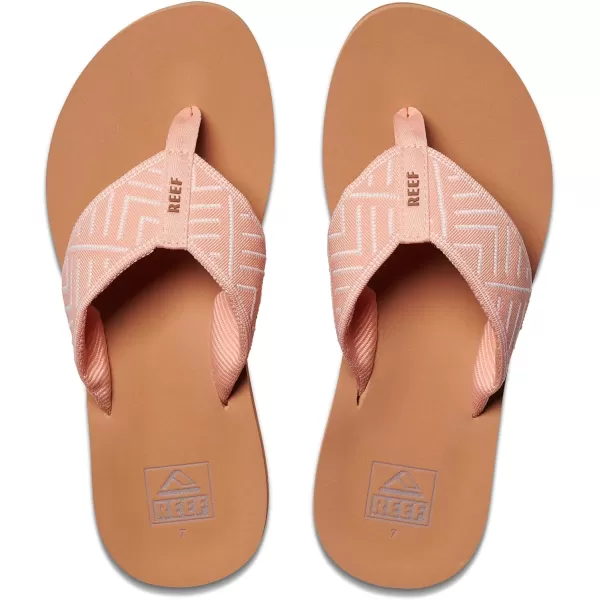imageREEF Spring Woven Womens Beach Flip Flop Soft Woven Strap ampamp Cushion FootbedPeach Parfait
