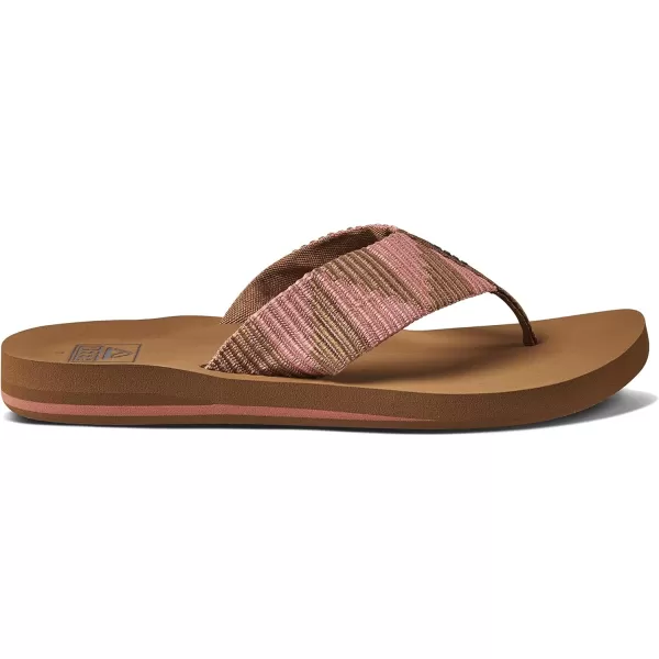 imageREEF Spring Woven Womens Beach Flip Flop Soft Woven Strap ampamp Cushion FootbedRose