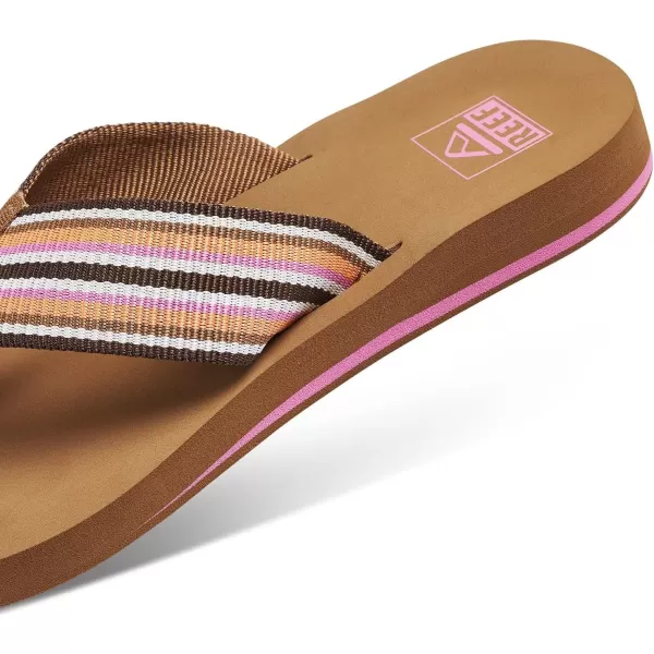 imageREEF Spring Woven Womens Beach Flip Flop Soft Woven Strap ampamp Cushion FootbedSmoothie Stripe