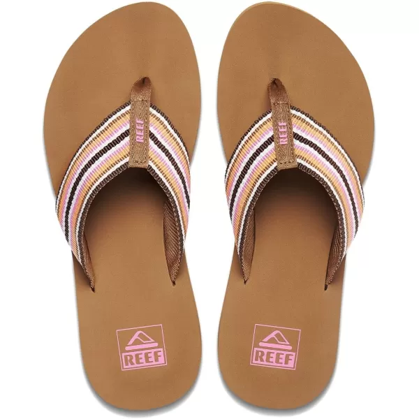 imageREEF Spring Woven Womens Beach Flip Flop Soft Woven Strap ampamp Cushion FootbedSmoothie Stripe