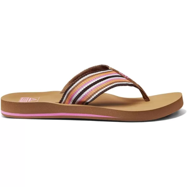 imageREEF Spring Woven Womens Beach Flip Flop Soft Woven Strap ampamp Cushion FootbedSmoothie Stripe