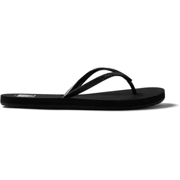 imageREEF Stargazer Womens Beach Flip Flop Super Lightweight and Soft Footbed Thin Glitter StrapBlackBlack