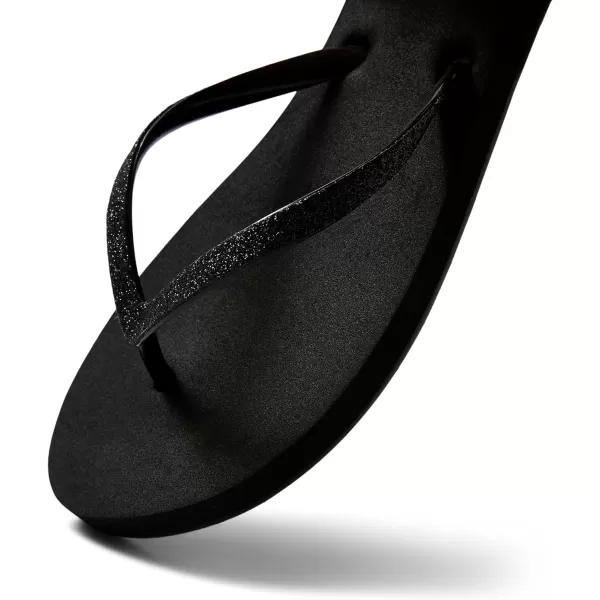 imageREEF Stargazer Womens Beach Flip Flop Super Lightweight and Soft Footbed Thin Glitter StrapBlackBlack