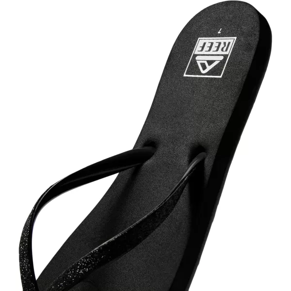 imageREEF Stargazer Womens Beach Flip Flop Super Lightweight and Soft Footbed Thin Glitter StrapBlackBlack