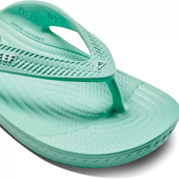 imageREEF Water Court Womens Beach Flip Flop Soft Cushion Footbed Water Friendly Arch SupportNeon Teal