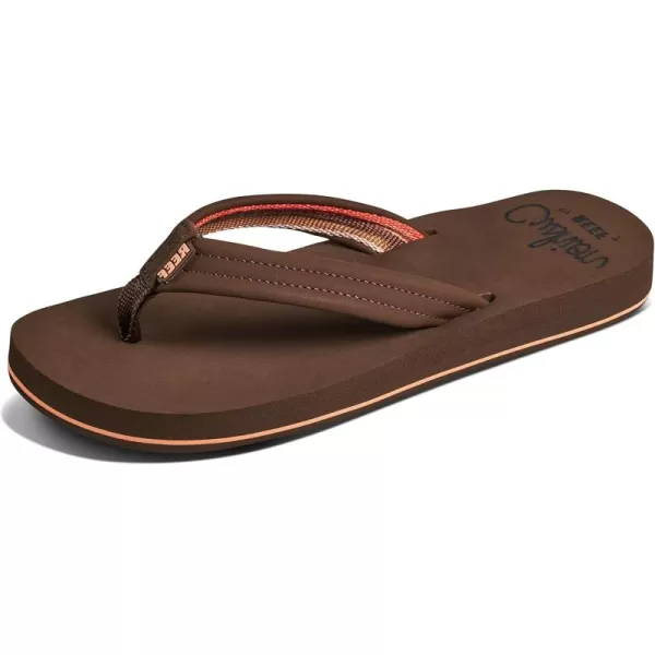 imageREEF Cushion Breeze Womens Flip Flop Ultra Soft Cushion Footbed Arch SupportChocolate