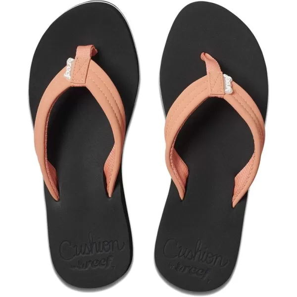 imageREEF Cushion Breeze Womens Flip Flop Ultra Soft Cushion Footbed Arch SupportRed Coral Cor