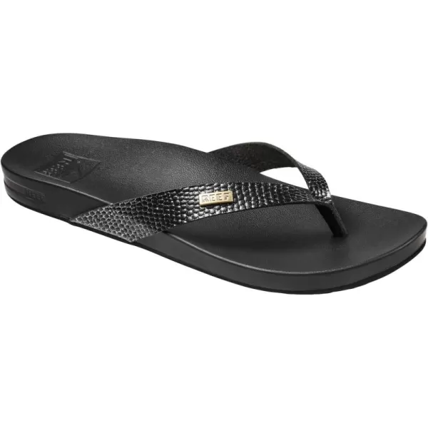 imageREEF Cushion Court Womens Flip Flop Molded Cushion Footbed Arch SupportBlack Sassy
