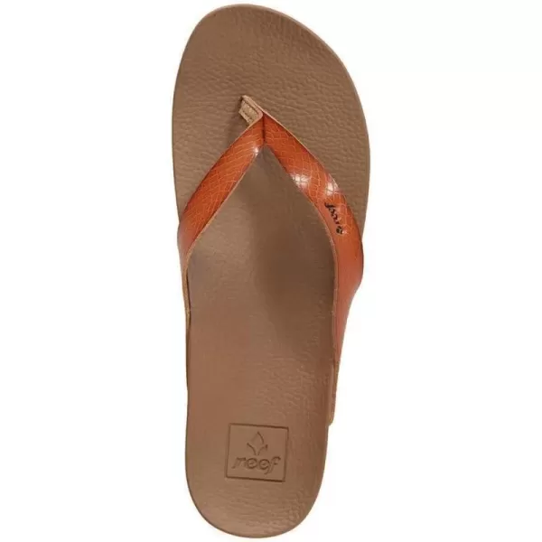imageREEF Cushion Court Womens Flip Flop Molded Cushion Footbed Arch SupportBrownBrown Snake