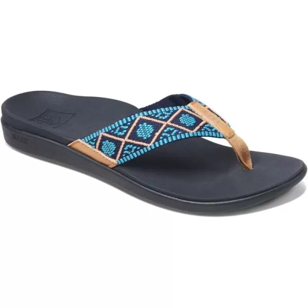 imageREEF Ortho Woven Womens Flip Flop Arch Support and Soft Cushion FootbedAqua