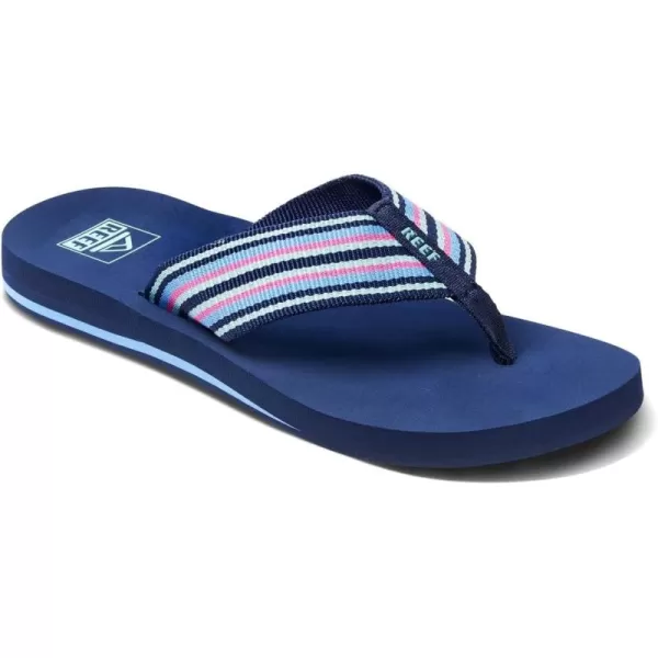 imageREEF Spring Woven Womens Beach Flip Flop Soft Woven Strap ampamp Cushion FootbedPeacoat Stripe